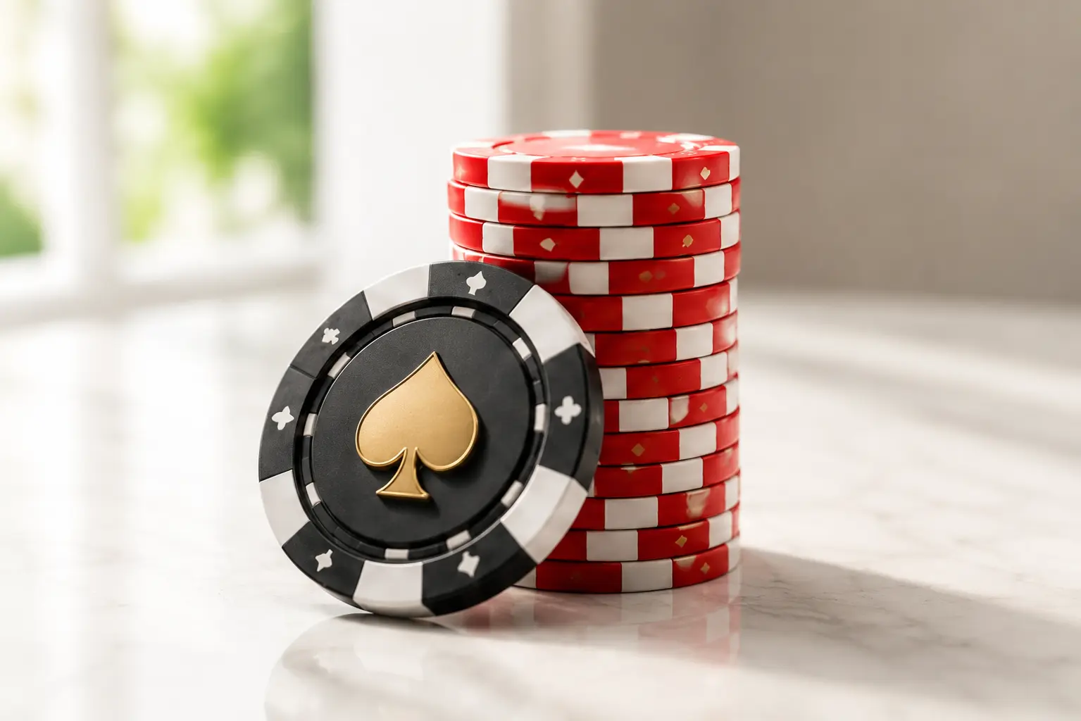 Žetony jako symbol chyb při hraní blackjacku
